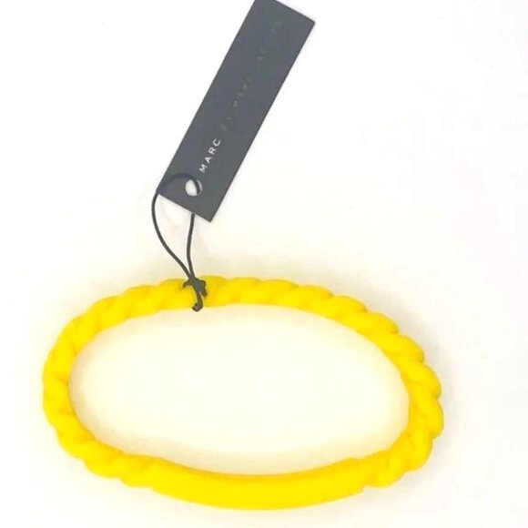NWT Marc By Marc Jacobs Yellow Standard Supply Braided Silicone Rubber Bracelet - Picture 4 of 6